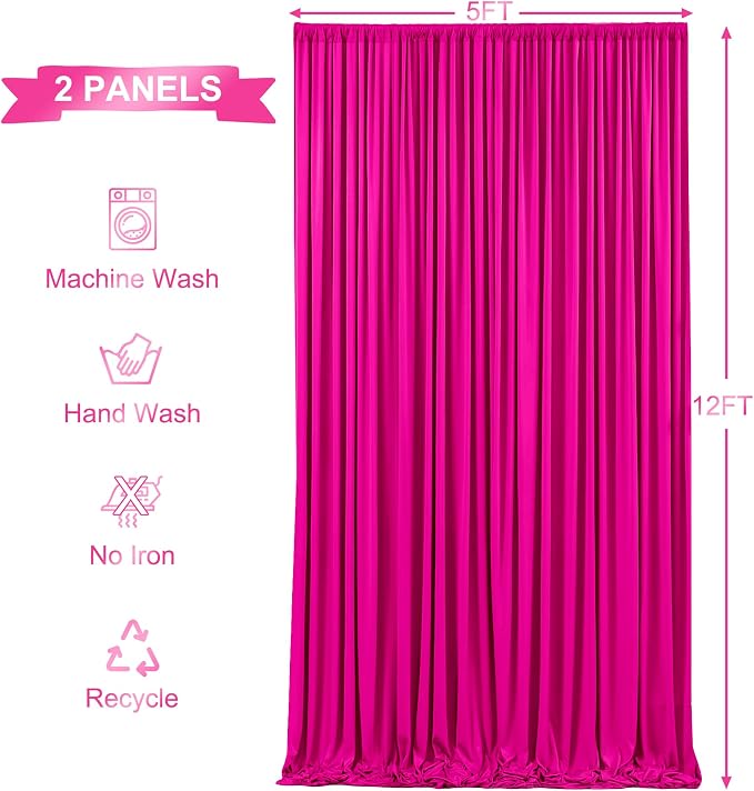 10x12 Hot Pink Backdrop Curtains - Image 5