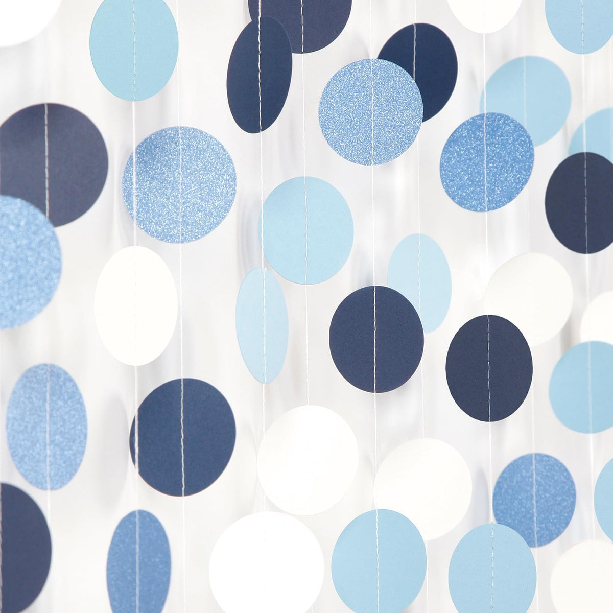 Light-Blue Navy-Dusty White Party-Decorations Garland - 52ft Baby Boy Shower Royal Paper Streamers Banner,Birthday Bridal Baby Shower Bachelorette Wedding Hanging Supplies Decor Hugfond