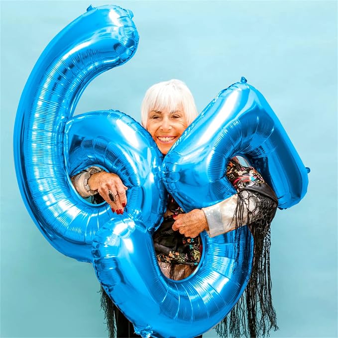 17th Birthday Blue Foil Number 17 Balloons - Image 4