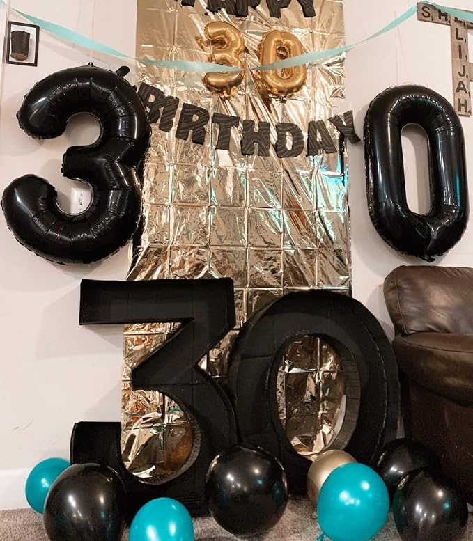 Number Balloon 40 Inch Black Number 7 - Image 3