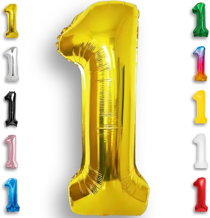 Gold Number Balloon 1 Mylar Foil Balloons 16 inch by Unknown