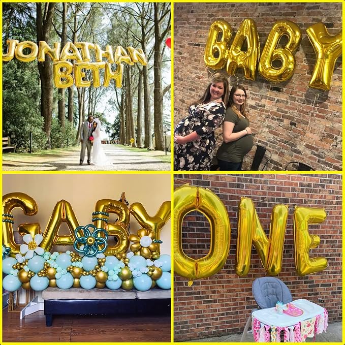 Gold Letter Balloons 40 Inch Large Letter R Balloon Aluminum | Foil Mylar Big - Image 6