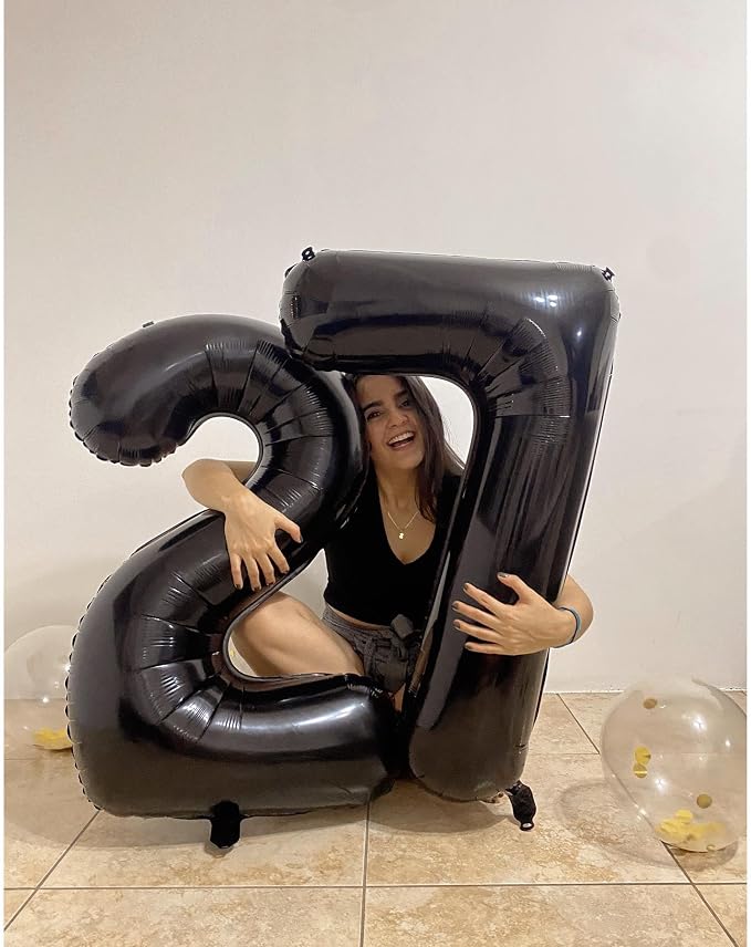 26 Balloon - Black Birthday Number Balloons, 40 Inch Decorations Men Women | - Image 9