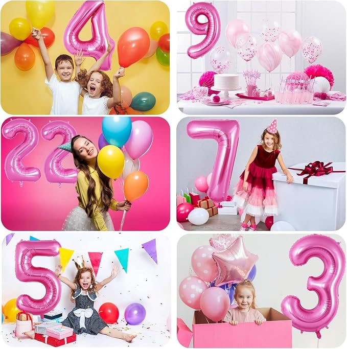Pink Number Balloons, Large Hot pink Number 2 Balloon 40 Inch Pink 2 Balloon - Image 6