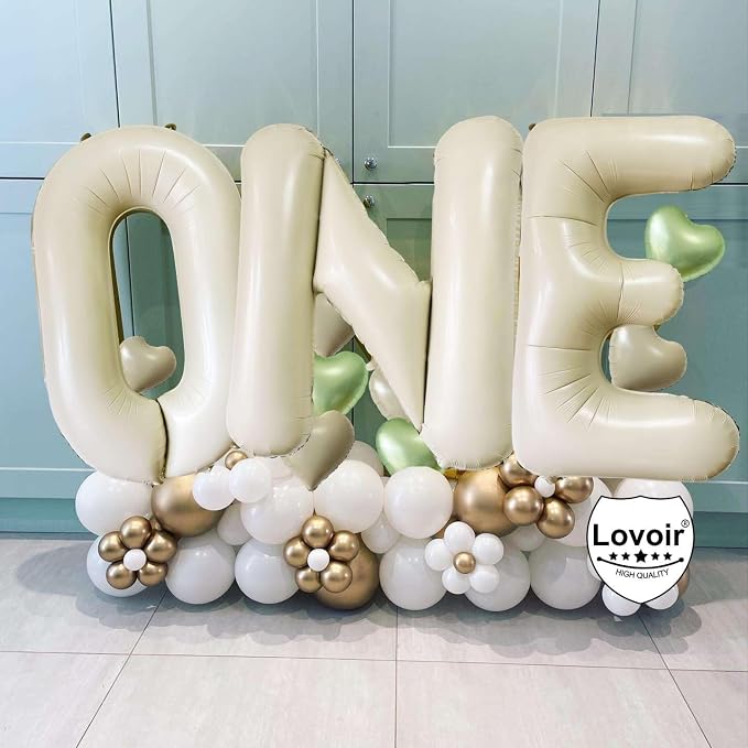 Cream White Letter Q Balloons - Image 4