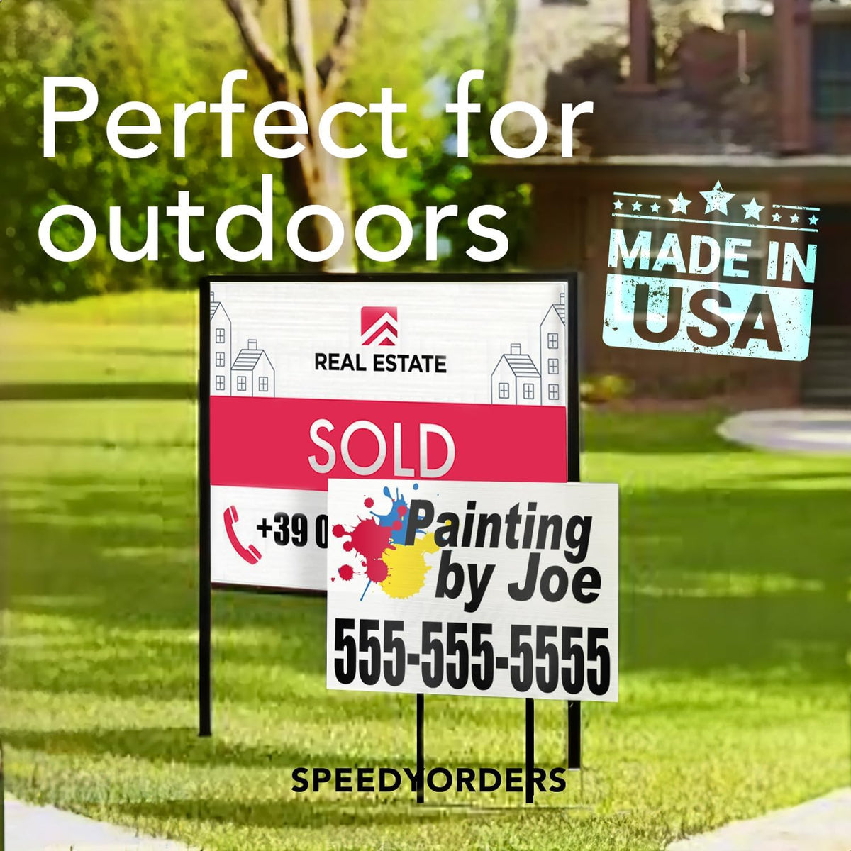 Custom Metal Signs, Personalized Aluminum, Customized Safety, Business Signs, Waterproof Outdoor, White Aluminum (Brown, 30x24 In)