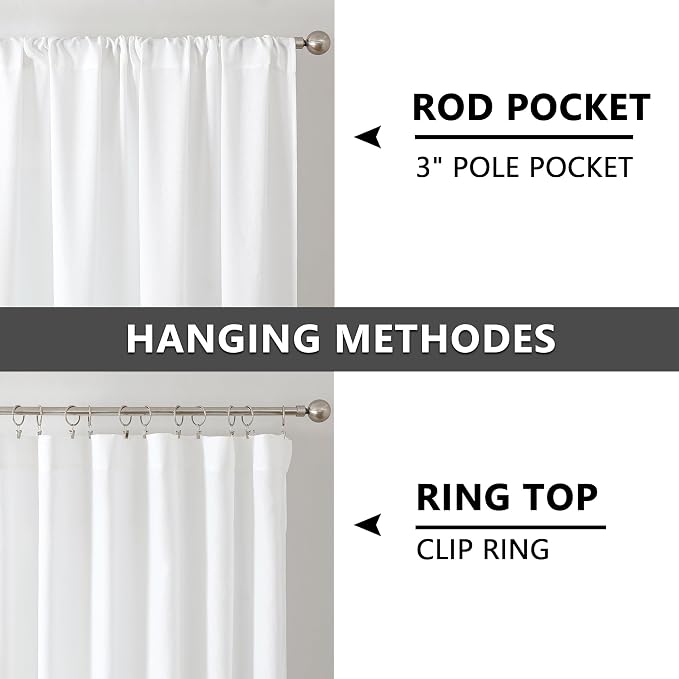 Tollpiz Linen Curtains Bedroom Rod Pocket Semi Sheer Curtain Burlap Light - Image 5