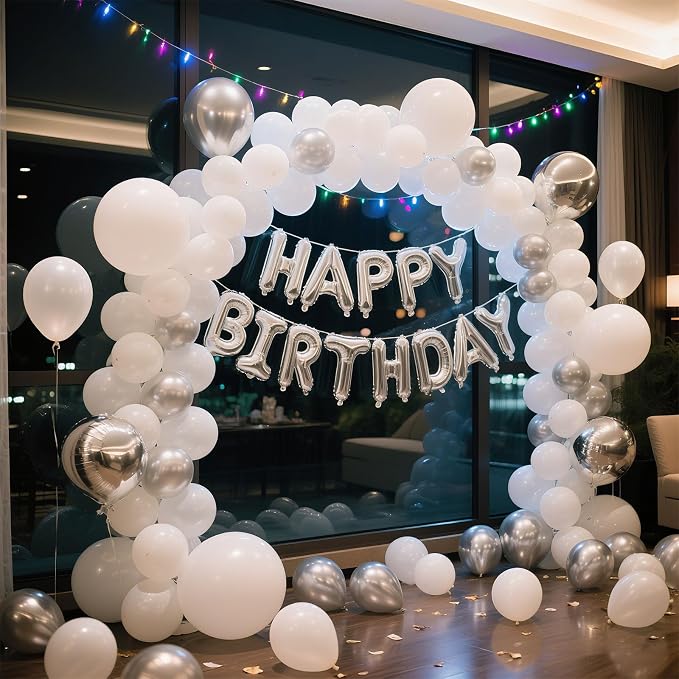 White Balloons Birthday Decorations 10 Pack 36 inch Round Wedding Ballons - Image 6