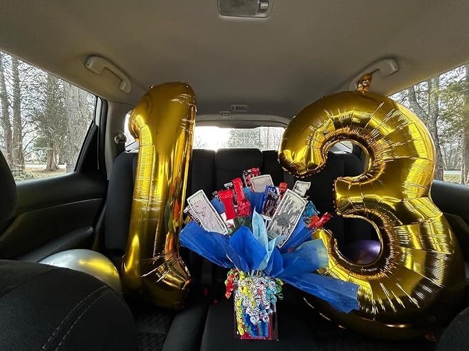 Numbers 13 Balloon 40Inch Gold Balloons - Image 3