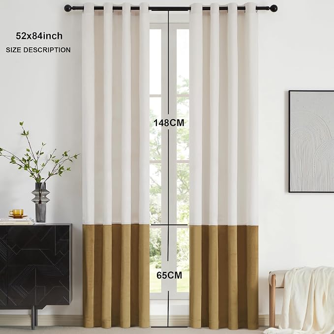 BULBUL Luxury Cream Gold Curtains 84 inches - Image 6