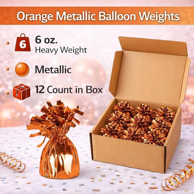 Metallic Plastic Wrapped Balloon Weights Party Decorations 12 Pcs - Image 3