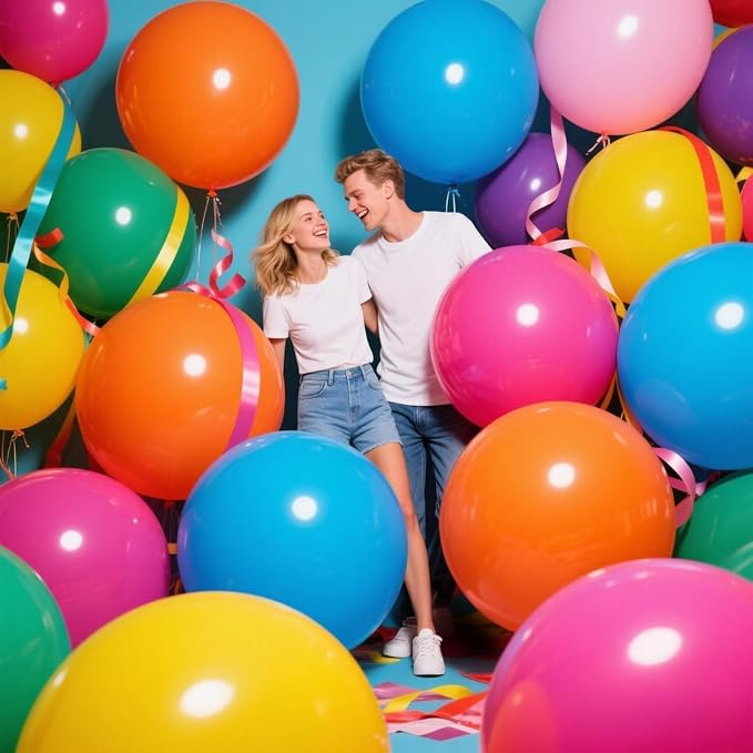 Pink Balloons 18 Inch 12 Pack Large Latex Party Balloons Round Helium Balloon - Image 3