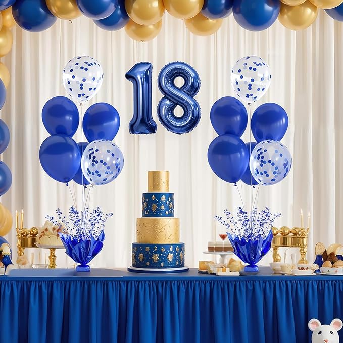 Royal Blue Balloon Table Centerpiece Kit, 2 Set Blue Balloon Stands - Image 3