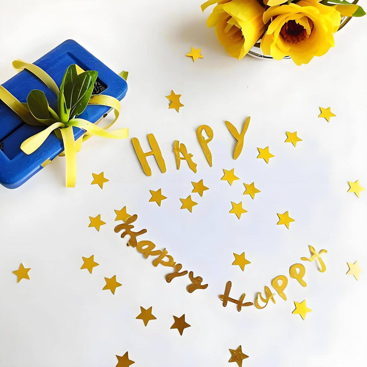Gold Star Confetti - 60g (2.11OZ) Shiny Gold Table Confetti for Weddings, Parties, Celebrations – Biodegradable Glitter Star for Tables, Cards, Photo Backdrops