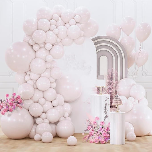 PartyWoo Beige Balloons 152pcs Different Sizes of 18 12 10 5 Inch Boho Cream by PartyWoo