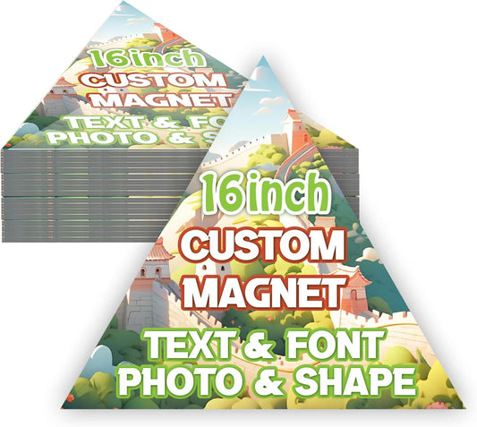 KETABAO – 16" Customized Triangle Photo Magnets - Personalized Refrigerator and Car Magnets for Home and Office Decor