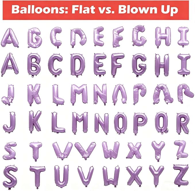 62 Pcs Pastel Purple Letter Balloons, Custom 2 Set A-Z Set - Image 5