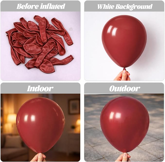 Voircoloria 105pcs Ruby Red Party Latex Balloons, 12inch | - Image 3