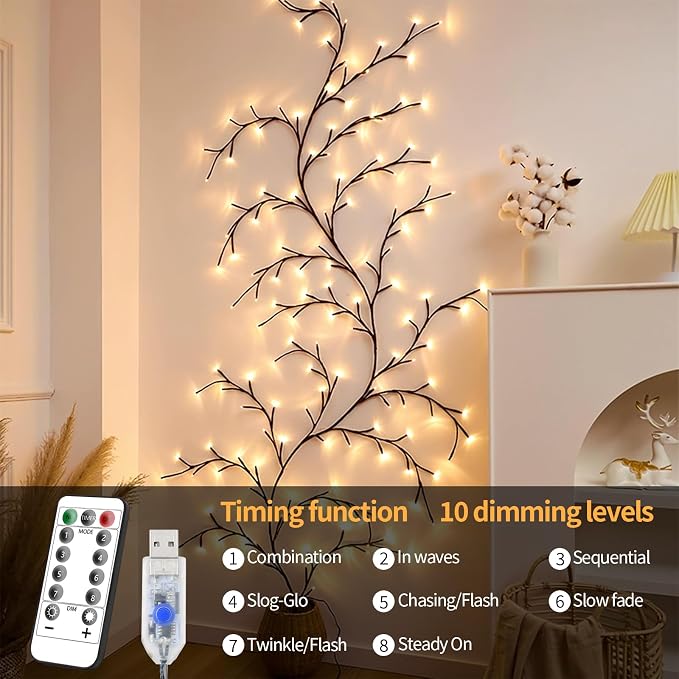 7.55FT 144LED Brown USB Tree Branch Lights - Image 3