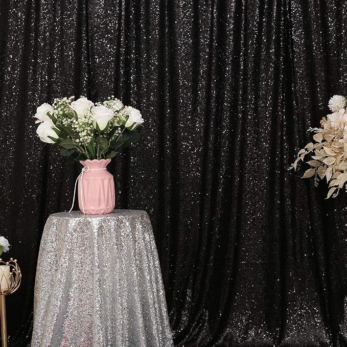 Eternal Beauty Black 3mm Sequin Backdrop 10x10 Ft - Image 6