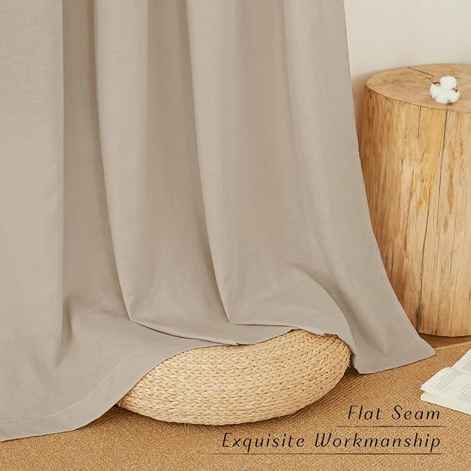 NICETOWN Privacy Light Filtering Linen Curtains & Drapes, Grommet Privacy Added - Image 7