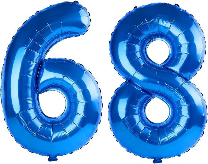 40 Inch Number 68 Balloons for 68th Birthday Party Decorations, 0-100 Dark Blue by FOBELEC