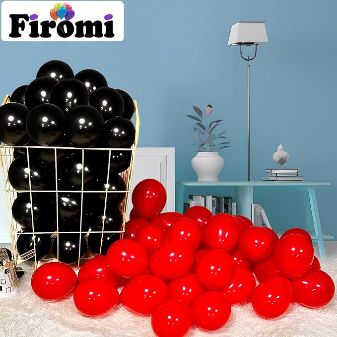 Firomi Small Black Balloons 5-inch 100 Pack | Helium Metallic Shiny Round Black - Image 4
