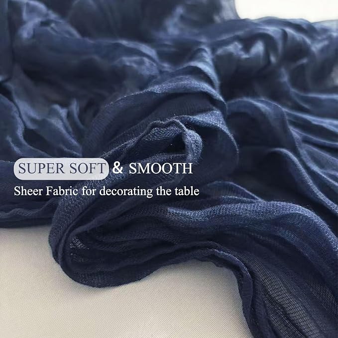 12Pack Navy Blue Cheesecloth Table Runner 20x120inch Gauze Table Runner | Boho - Image 5
