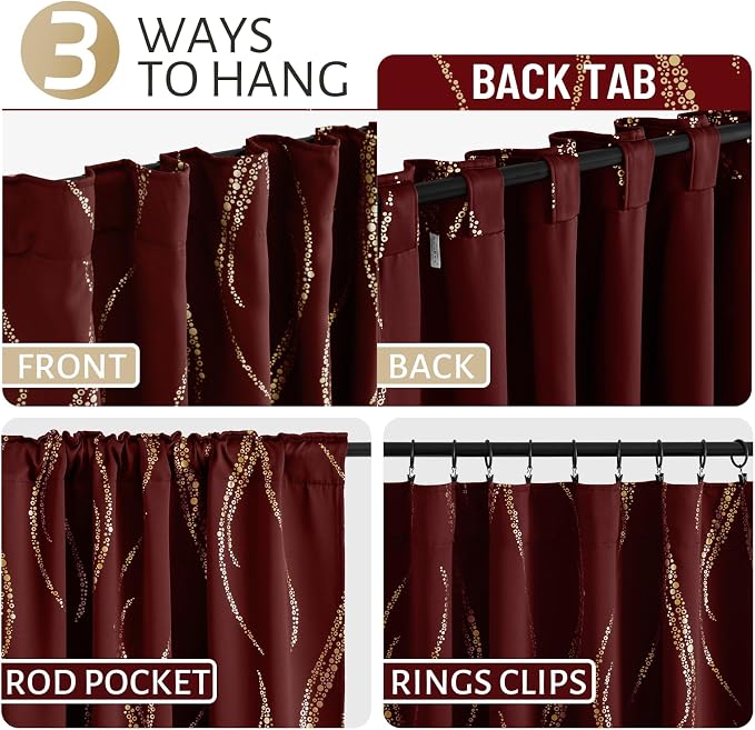 Yakamok Burgundy Blackout Curtains - Image 5