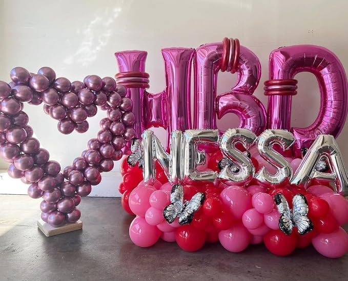 Hot Pink Letter T Balloons, T Letter Balloon 40 Inch Foil T Balloon | Hot Pink - Image 4