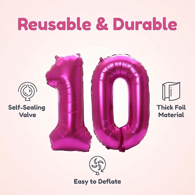 Number 10 Balloon Foil Mylar Balloons - Image 5