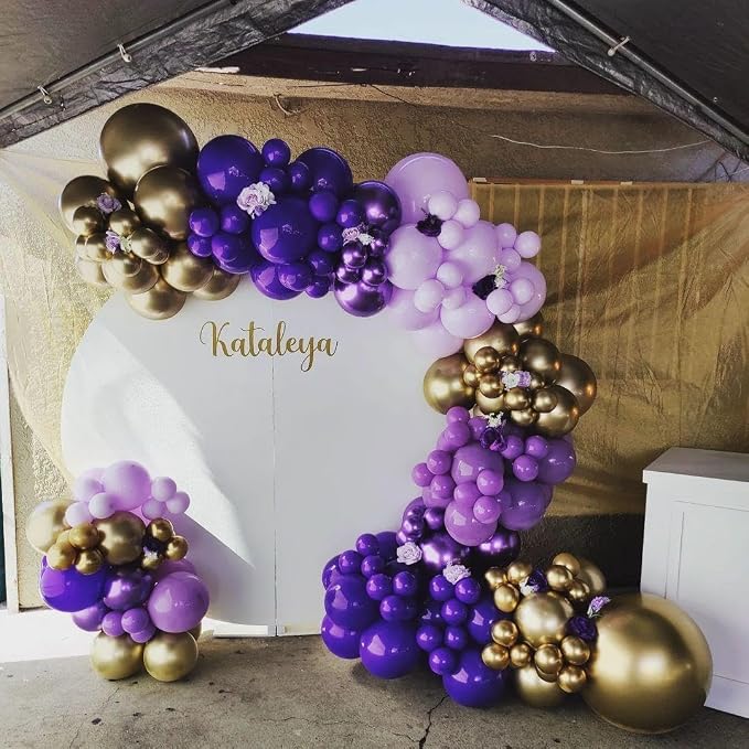 Purple Balloon Arch Kit, ADOINBY 153Pcs Different Sizes inch Lavender Metallic - Image 5