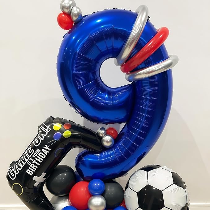 Navy Blue 9 Balloon Number, 40 Inch Number 9 Balloon Big Dark Blue 9 Foil Mylar - Image 2