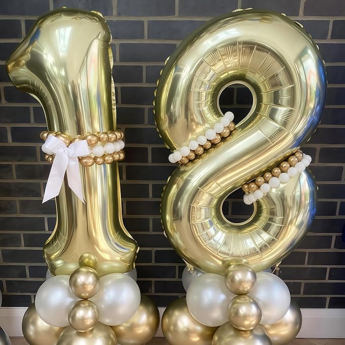Champagne Gold 16 Balloon, 40 Inch Light Gold Number 16 Balloon Big Foil Mylar - Image 3