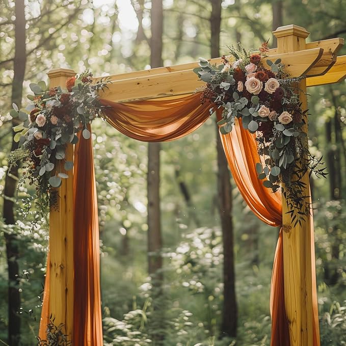 Wedding Arch Draping Fabric Backdrop Drapes 3 Panels, Terracotta | 28.7"x20FT - Image 7