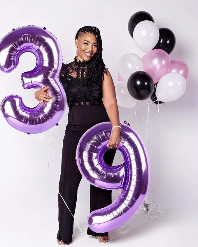 16 Balloon Number 40 Inch Purple Balloons - Image 4