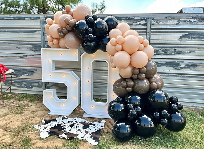 Black and Brown Balloon Garland Arch Kit 168pcs Different Size Western Balloon - Image 5