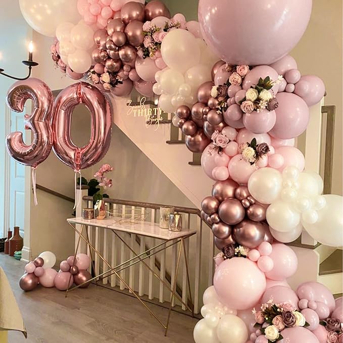 PartyWoo Dusty Pink Balloons 152pcs Different Sizes of 18 12 10 5 Inch Boho - Image 9