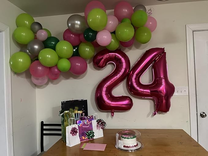 Number Balloons 5 Balloon Hot Pink - Image 2