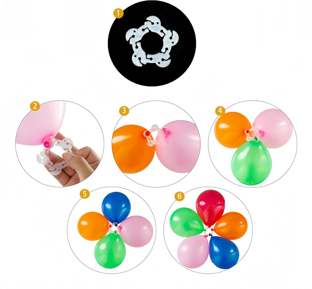 Balloon Clips 200pcs - Reusable Plastic Balloon Holder Clips for Balloon Garland, Arch, Columns - Secure Clips for Party, Wedding, Birthday Decorations