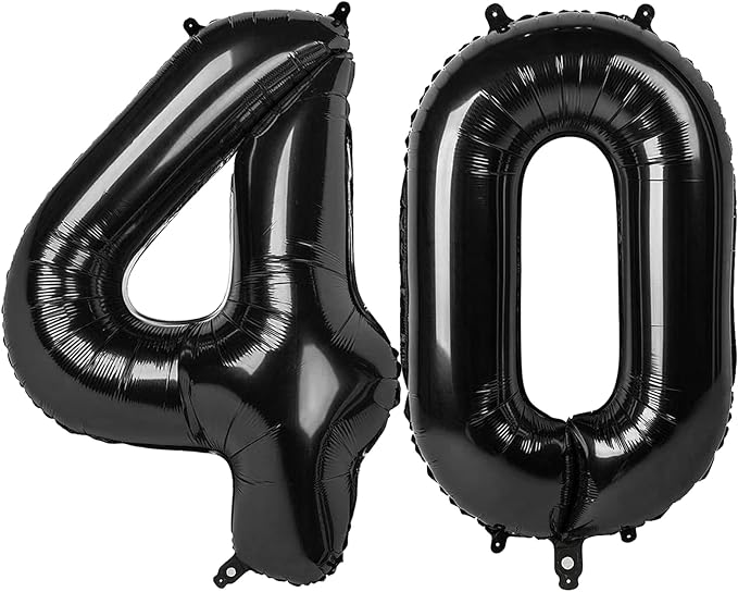 Black Number 40 Balloon 40 Inch by IWERP