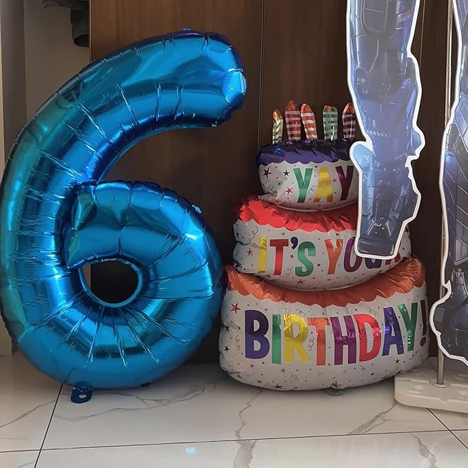 40 Inch Navy Blue Number 4 Foil Balloon - Image 5