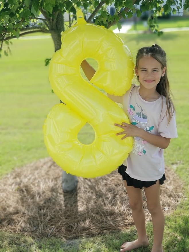 7 Balloon Number 40 Inch Yellow Balloons - Image 2