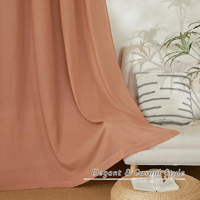 NICETOWN Rustic Linen 96 inch Long Curtains - Image 8