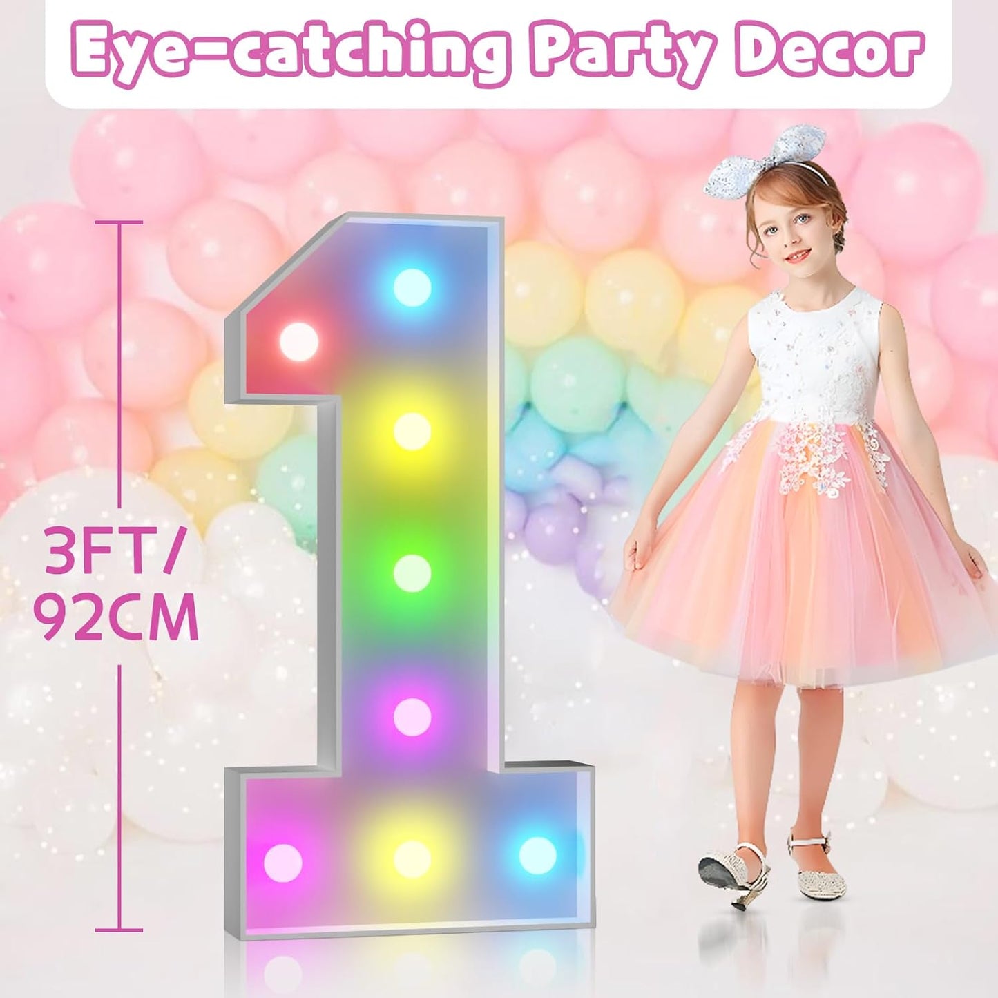 Marquee Numbers 28th-Birthday Decoration: Colorful 3FT Large Light Up 28 Year Old Birthday Decorations Anniversary Backdrop for Boys Girls Cardboard Sign 18 Colors Number 28 Mosaic Balloon Frame