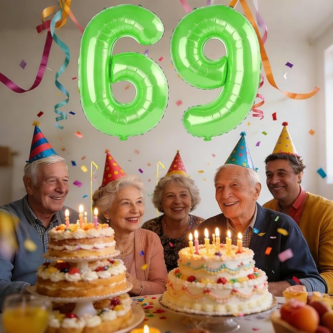 40 Inch Number 69 Balloons for 69th Birthday Party Decorations, 0-100 Fruit - Image 2