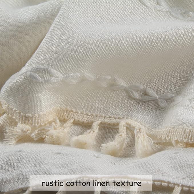 Boho Embroidery Linen Curtains 108 Inches Long - Image 6