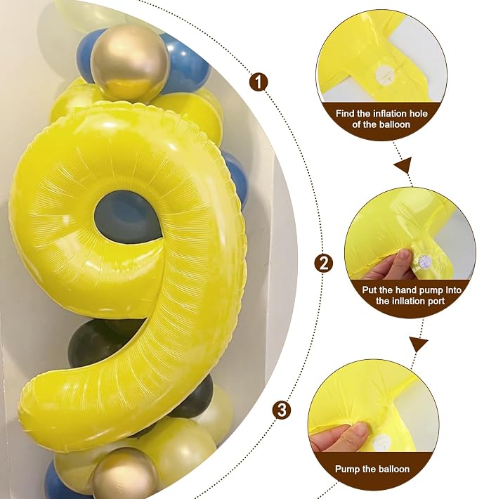 Number Balloons 9 Balloon Yellow - Image 6