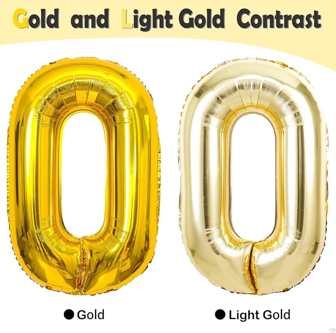 11 Balloons Number Birthday Decorations, 40 Inch Large Foil Light Gold Number - Image 7