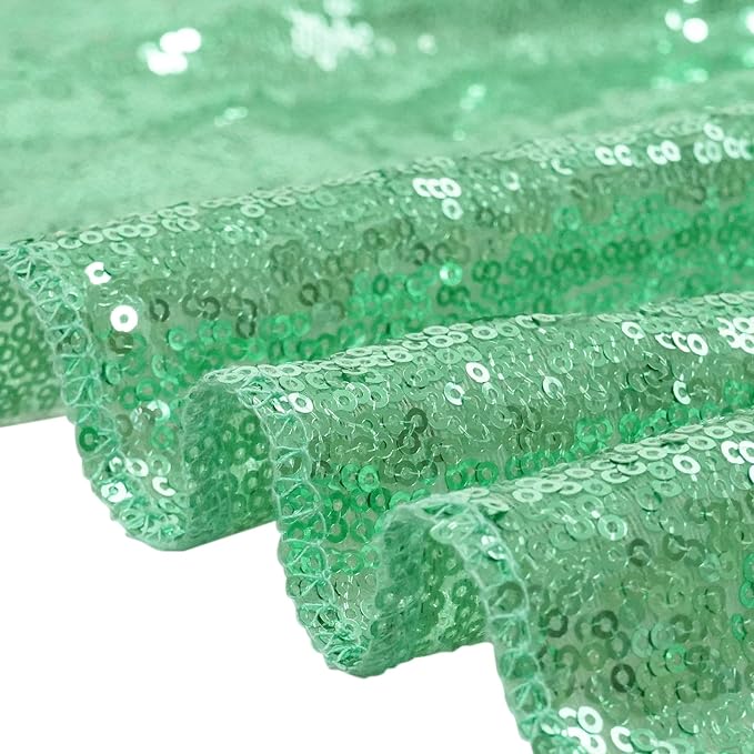 Eternal Beauty Mint Green 3mm Sequin Backdrop 2x8 Ft 2 Pack Wedding | Dense - Image 9